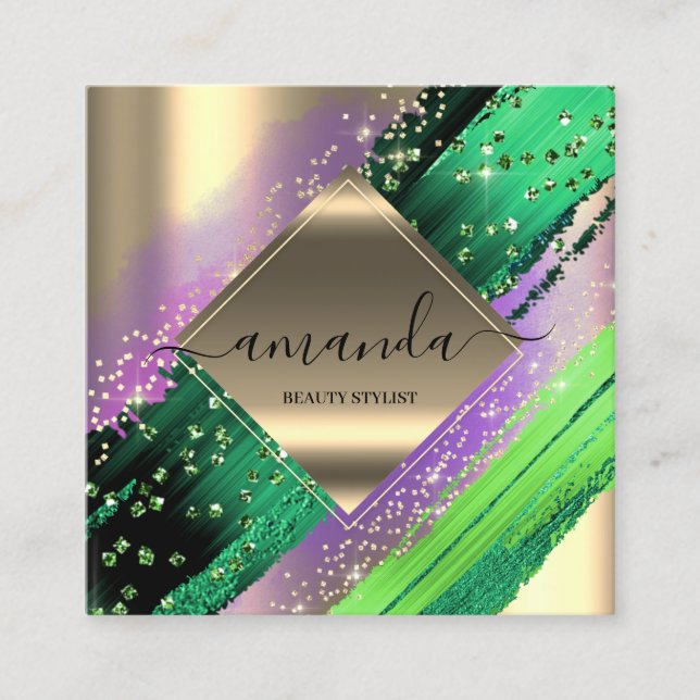 Professional Makeup Logo Tropic Body Cosmetics  Square Business Card (Front)