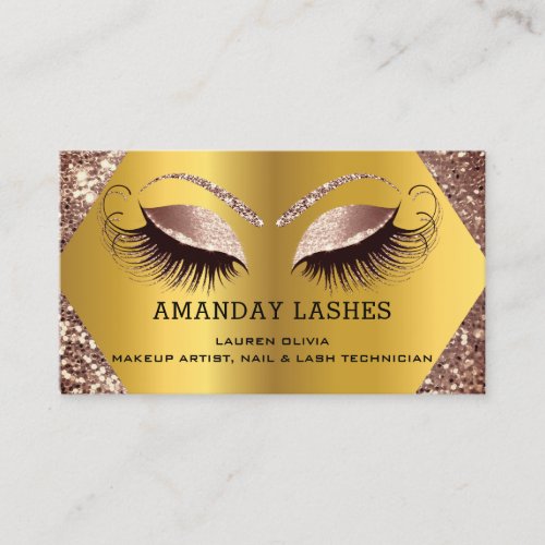 Professional Makeup Nails Appointment Cards Gold