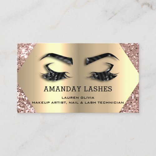 Professional Makeup Nails Appointment Rose Brows Business Card