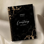 Professional Marble Black Gold Logo Business 2025 Planner<br><div class="desc">Stay organized with this professional black and gold marble background 2025 business planner. Customize it and add your business details, your name and a title year. You can insert your logo on the back as well as your business contact details and social media links. The perfect gift to help you...</div>