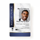Professional Marble Blue Gold Notary Public ID