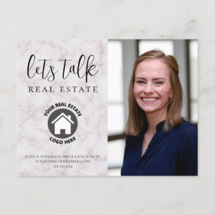 Professional Marble Contact Info Photo Real Estate Postcard