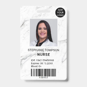 Professional marble nurse photo logo code badge
