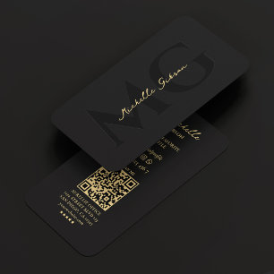 Professional Marketing Black Modern Monogram Business Card