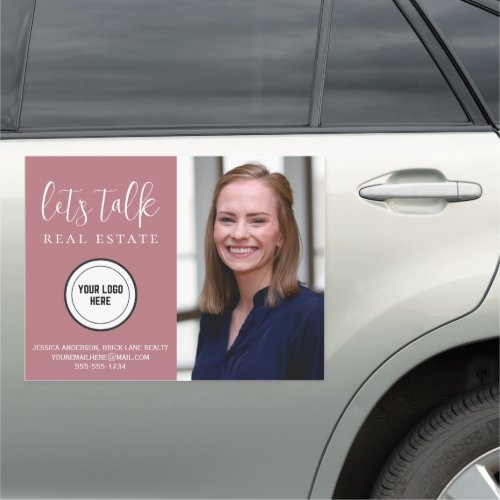 Professional Maroon Contact Info Photo Realty  Car Magnet