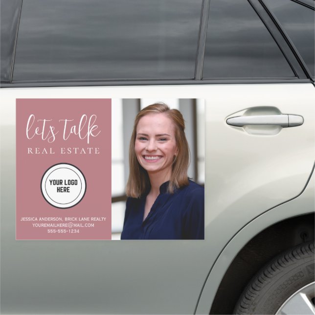 Professional Maroon Contact Info Photo Realty  Car Magnet (In Situ)