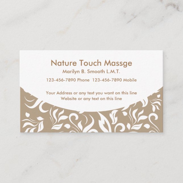 Professional Massage Business Cards (Front)