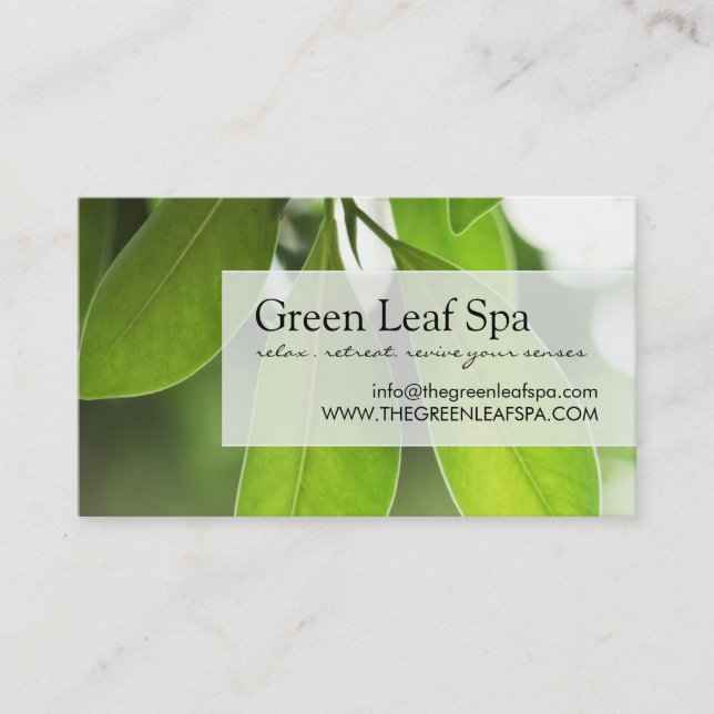 Professional Massage / Spa Business Card (Front)