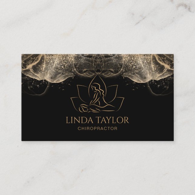 Professional Massage Therapist Lotus CHIROPRACTOR  Business Card (Front)