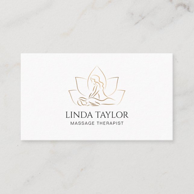 Professional Massage Therapist Lotus Spa Medical Business Card (Front)
