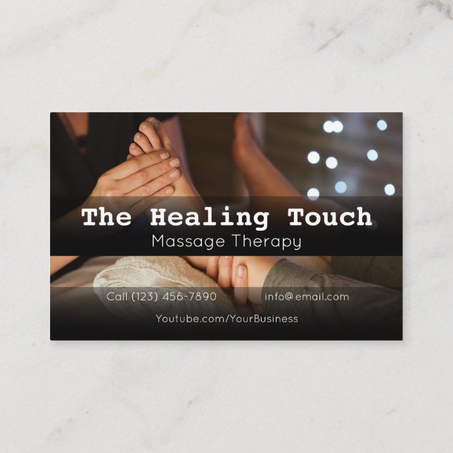 Professional Massage Therapy Masseuse Relaxation  Business Card (Back)
