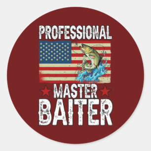 Professional Master Baiter Fisherman American Classic Round Sticker