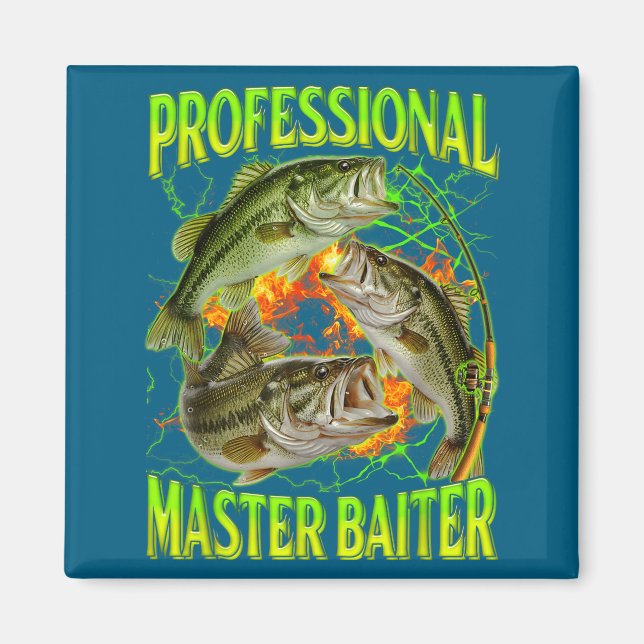 Professional Master Baiter Funny Fishing Meme Boot Magnet (Front)
