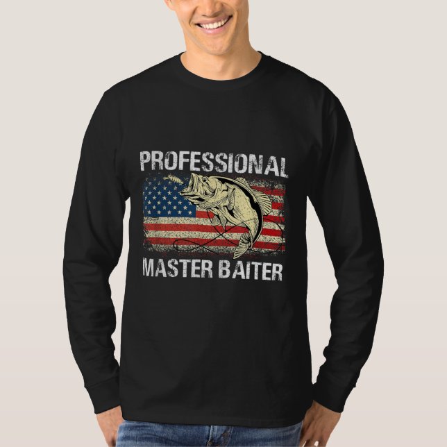 Professional Master Baiter Retro American Flag T-Shirt (Front)