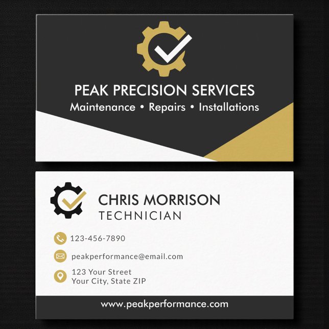 Professional Mechanic and Repair Services Business Card (Creator Uploaded)