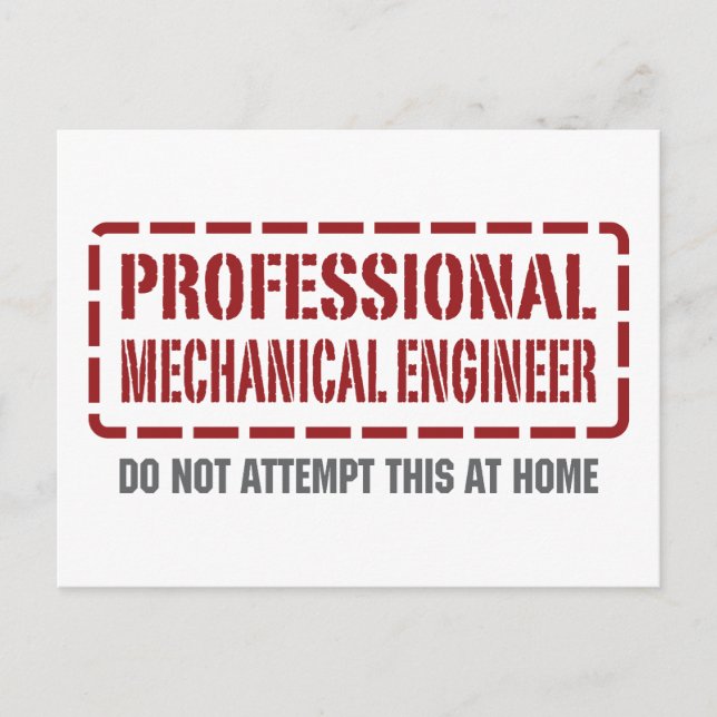 Professional Mechanical Engineer Postcard (Front)