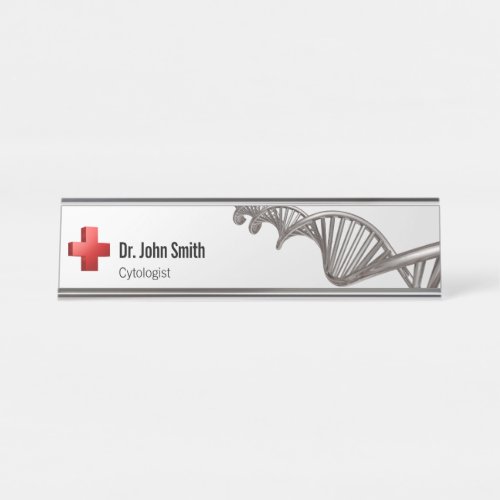Professional Medical 3D Symbol Cross DNA Desk Name Plate