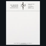 Professional Medical Asclepius Black Simple White Letterhead<br><div class="desc">Professional elegant clean business design for medical purposes featuring precious noble black Asclepius symbol. Perfect for any business company related to healthcare industry: medical practice,  medical office,  doctor office,  pharmaceutical industry,  drugstore,  clinic and hospital. For hospital staff,  clinic employees,  physicians,  registered nurses; classy,  noble,  elegant and precious.</div>