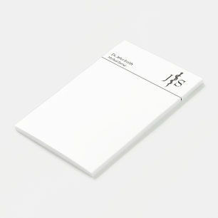 Professional Medical Asclepius Black White Simple Post-it Notes