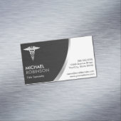 Professional Medical Caduceus Logo Modern Classic Business Card Magnet (In Situ)
