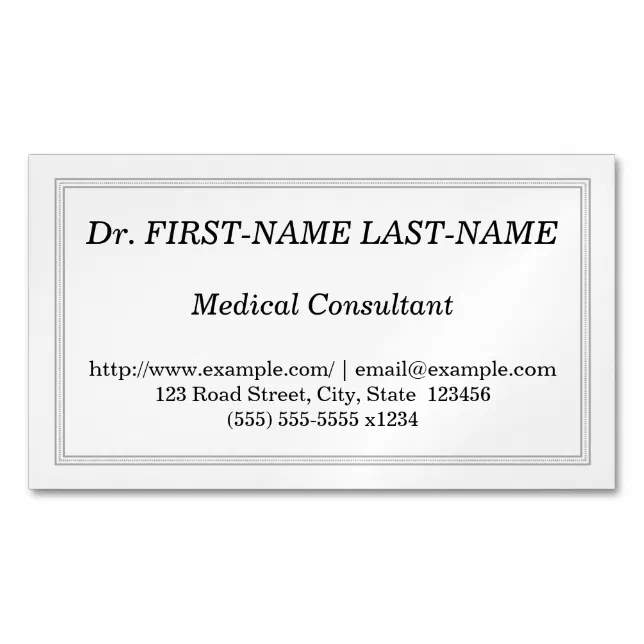 Professional Medical Consultant Business Card | Zazzle