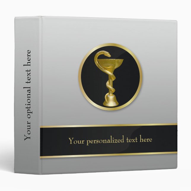 Professional Medical Gold Hygieia Bowl 3 Ring Binder (Front/Spine)