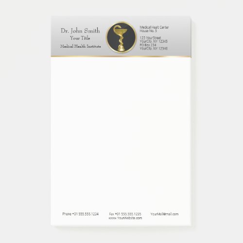 Professional Medical Hygieia Bowl Gold Post_it Notes