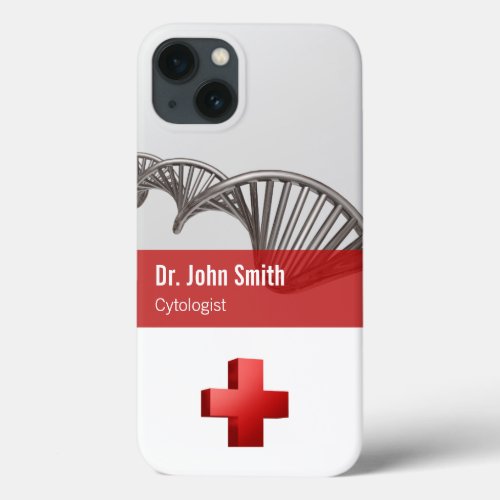 Professional Medical Science DNA Strand Cross iPhone 13 Case