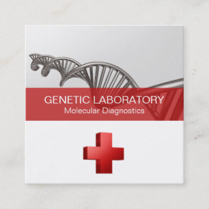 Professional Medical Science DNA Strand Cross Square Business Card