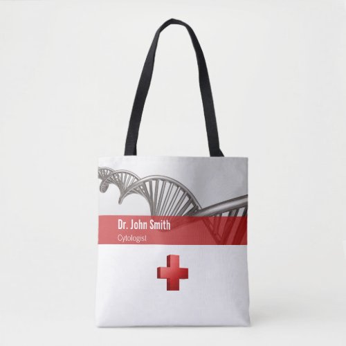 Professional Medical Science DNA Strand Cross Tote Bag