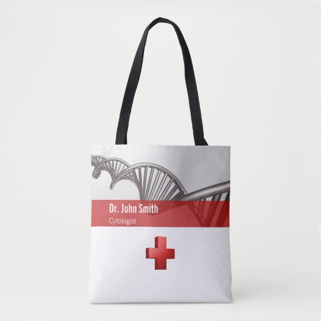 Professional Medical Science DNA Strand Cross Tote Bag (Front)