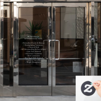 Professional Medical Spa Aesthetic Clinic Services Window Cling
