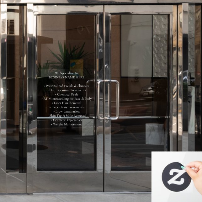 Professional Medical Spa Aesthetic Clinic Services Window Cling (Office Door)