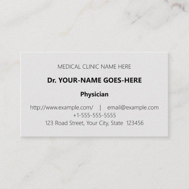 Professional, Medical Specialist Business Card (Front)