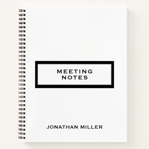 Professional Meeting Notes Notebook