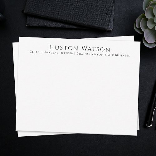 Professional Men Business Personalized With Name Note Card