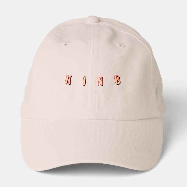 Professional Men King Text Lovely Putty Imperial  Performance Cap (Front)