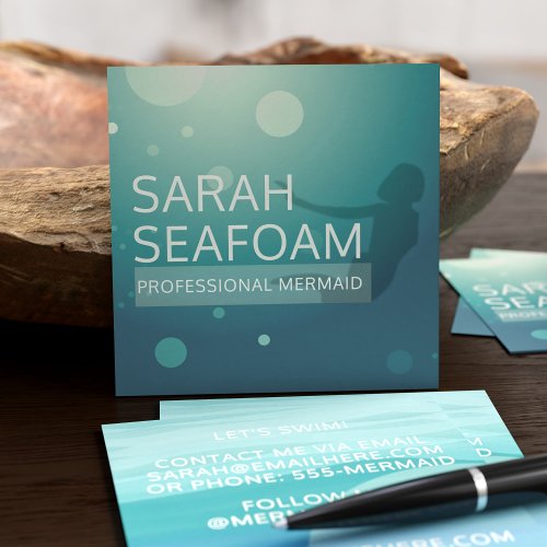 Professional Mermaid Square Business Cards