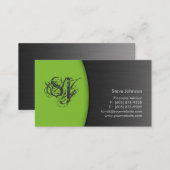 Professional Metal Business Card Financial Green (Front/Back)