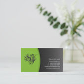 Professional Metal Business Card Financial Green (Standing Front)