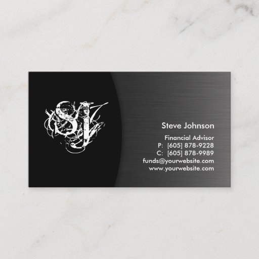 Customizable Professional Metal Business Card Financial Planner