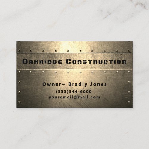 Professional Metal Design Construction Company Business Card