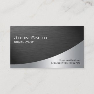 Professional Metal Elegant Modern Plain Black Business Card
