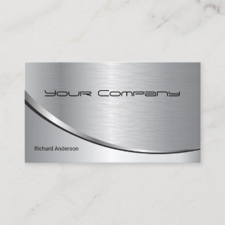 Professional Metal Elegant Modern Silver Black Business Card