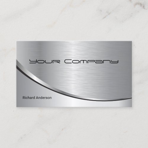 Professional Metal Elegant Modern Silver Black Business Card