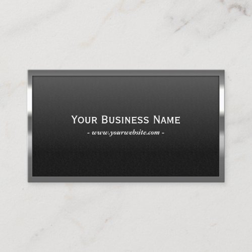 Professional Chrome Frame Dark Metal Business Card