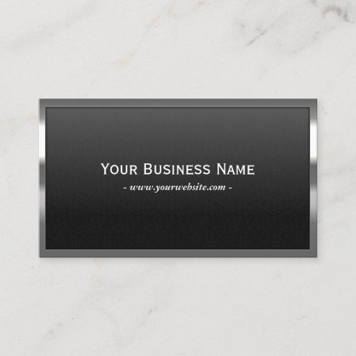 Customizable Professional Chrome Frame Dark Metal Business Card