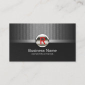 Professional Metal Monogram Construction Business Card (Front)
