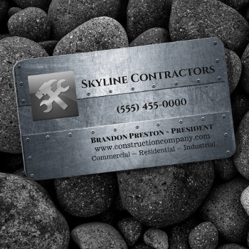 Professional Metal Tool Construction Company Business Card by tyraobryant at Zazzle