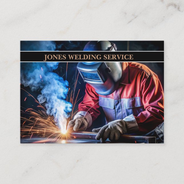 Professional Metal Welder, Fabrication, Contractor Business Card (Front)